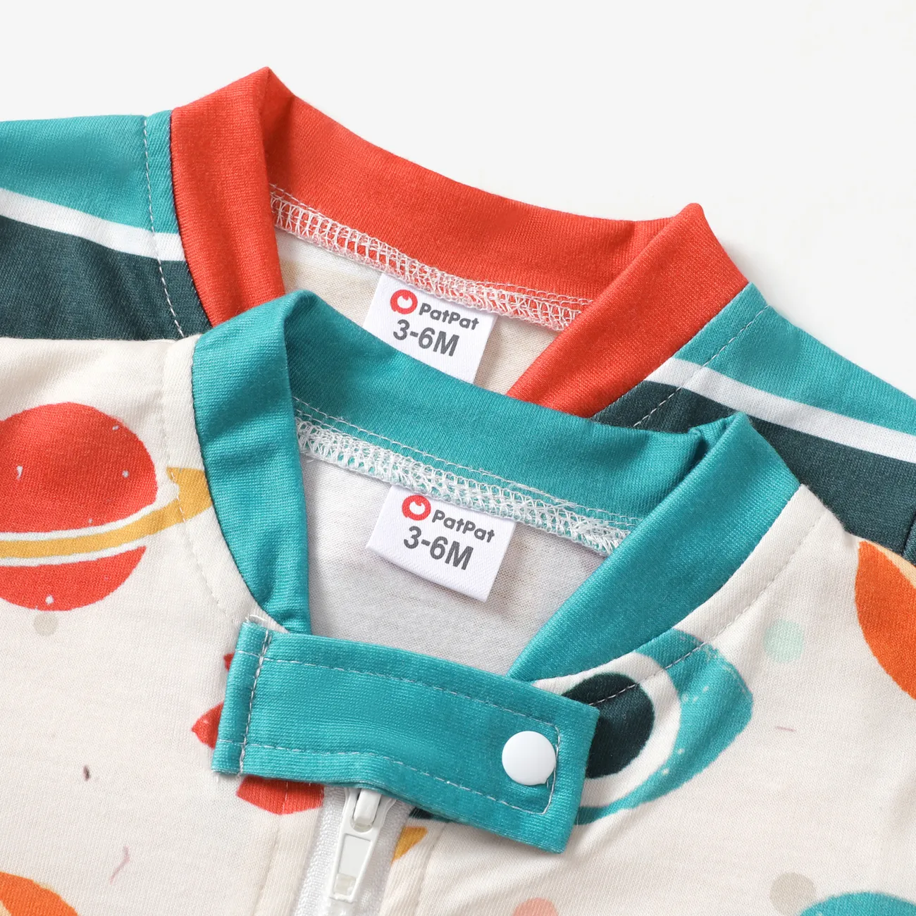 2 Stück Baby Unisex Reißverschluss Kindlich Langärmelig Baby-Overalls Mehrfarben big image 1