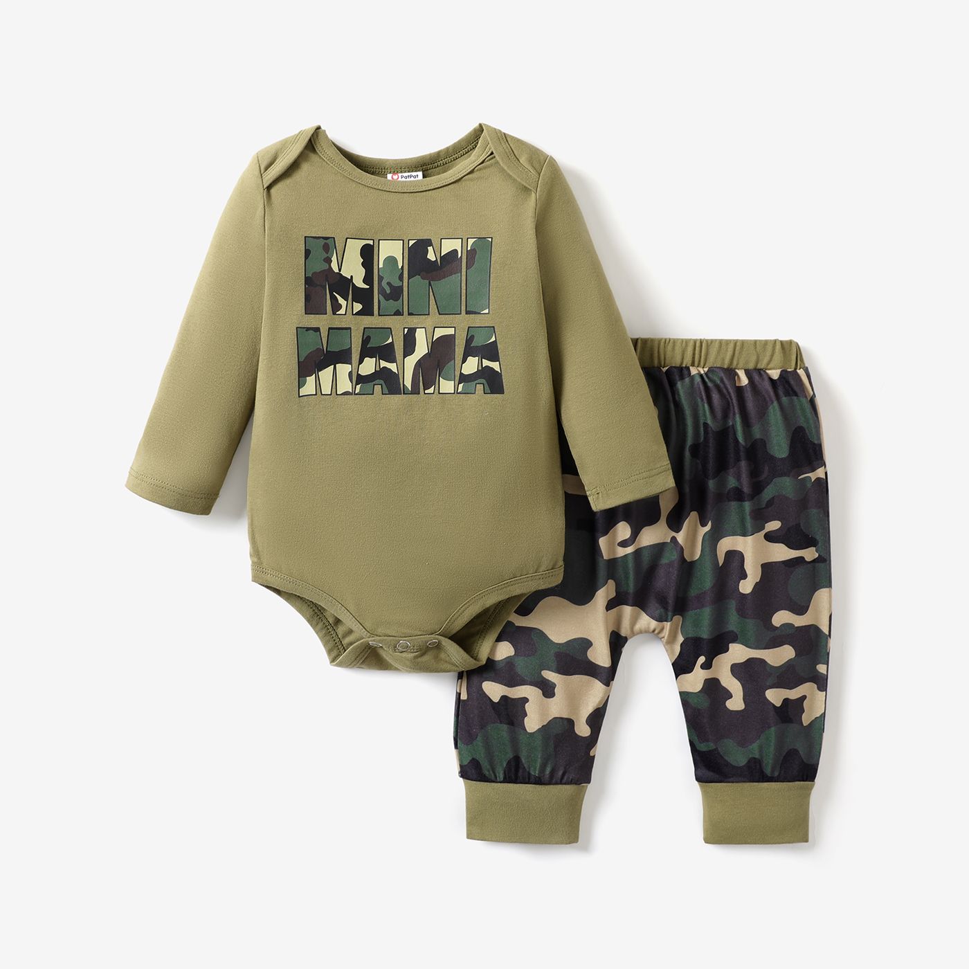 2pcs Baby Boy Camouflage Long Sleeves Romper And Pants Set