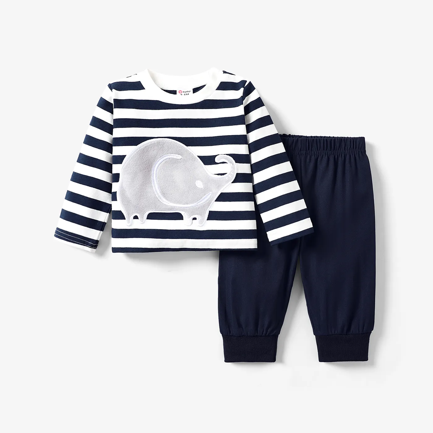 2pcs Baby Boy Animal Pattern Long Sleeve Set