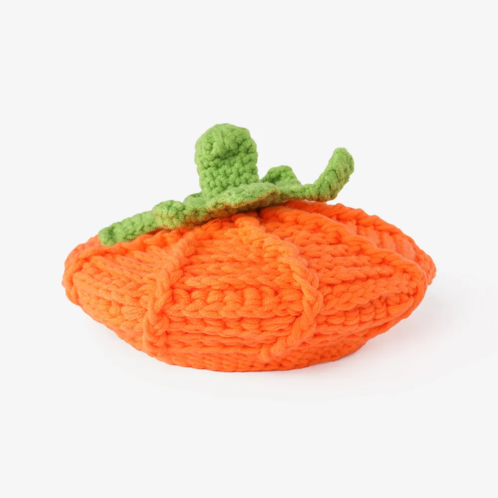 Baby/toddler childlike Halloween Pumpkin Hand Knitted Hat  big image 1