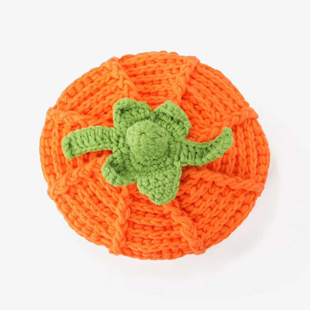 Baby/toddler childlike Halloween Pumpkin Hand Knitted Hat  big image 2