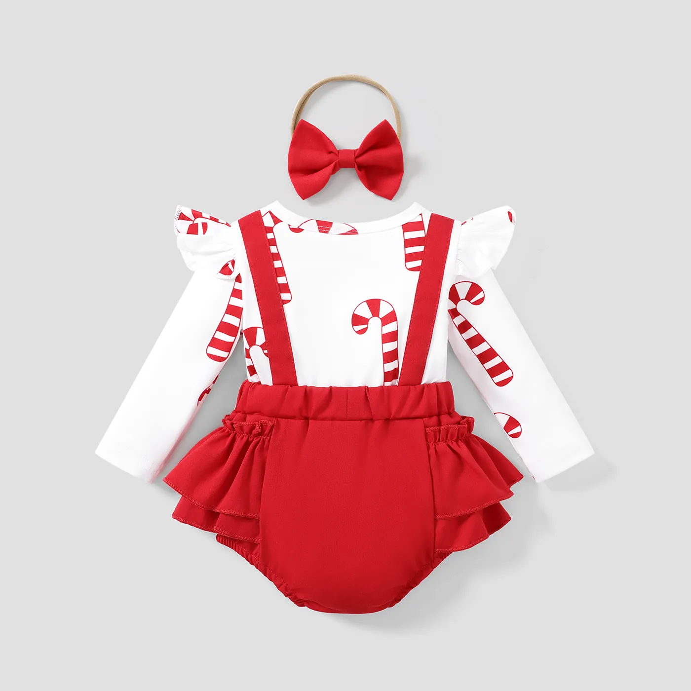 2pcs Baby Girl Christmas Long Sleeve Romper Set  image 2