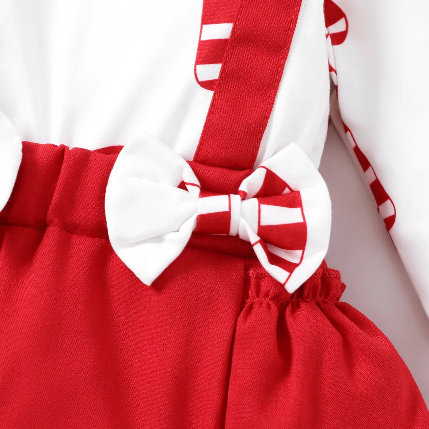 2pcs Baby Girl Christmas Long Sleeve Romper Set  image 4