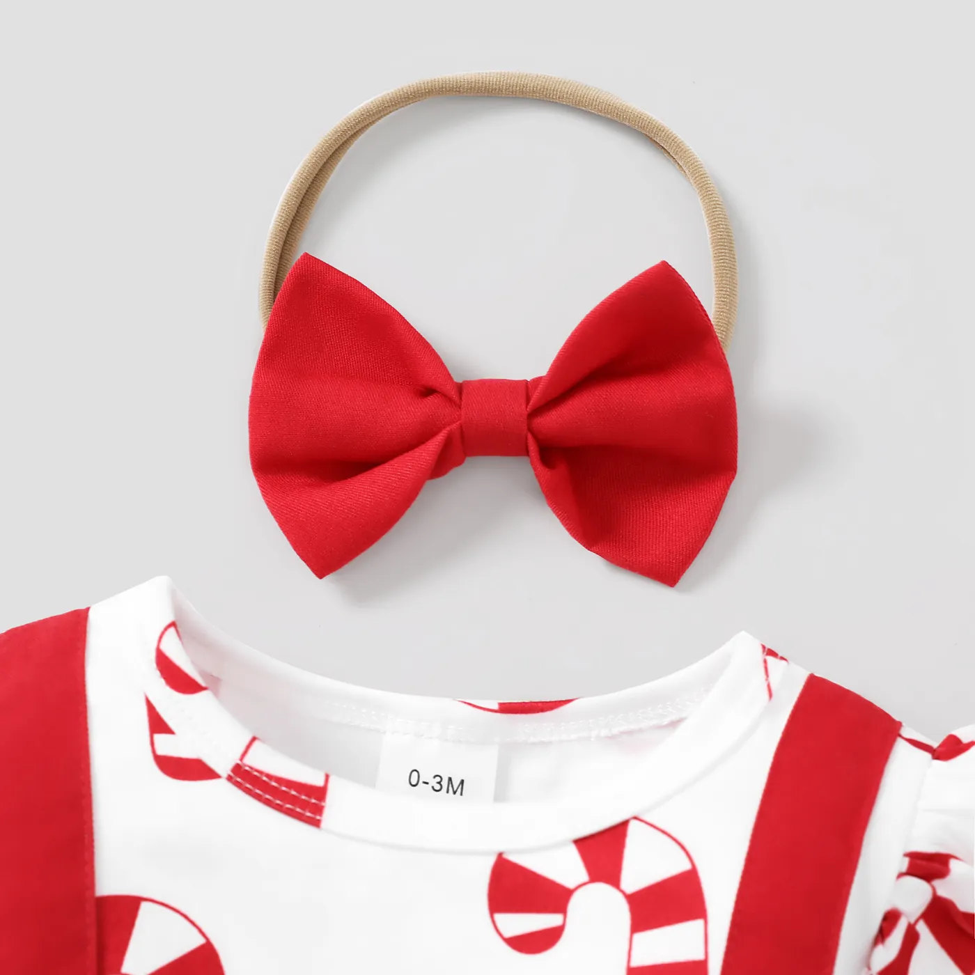 2pcs Baby Girl Christmas Long Sleeve Romper Set  image 3