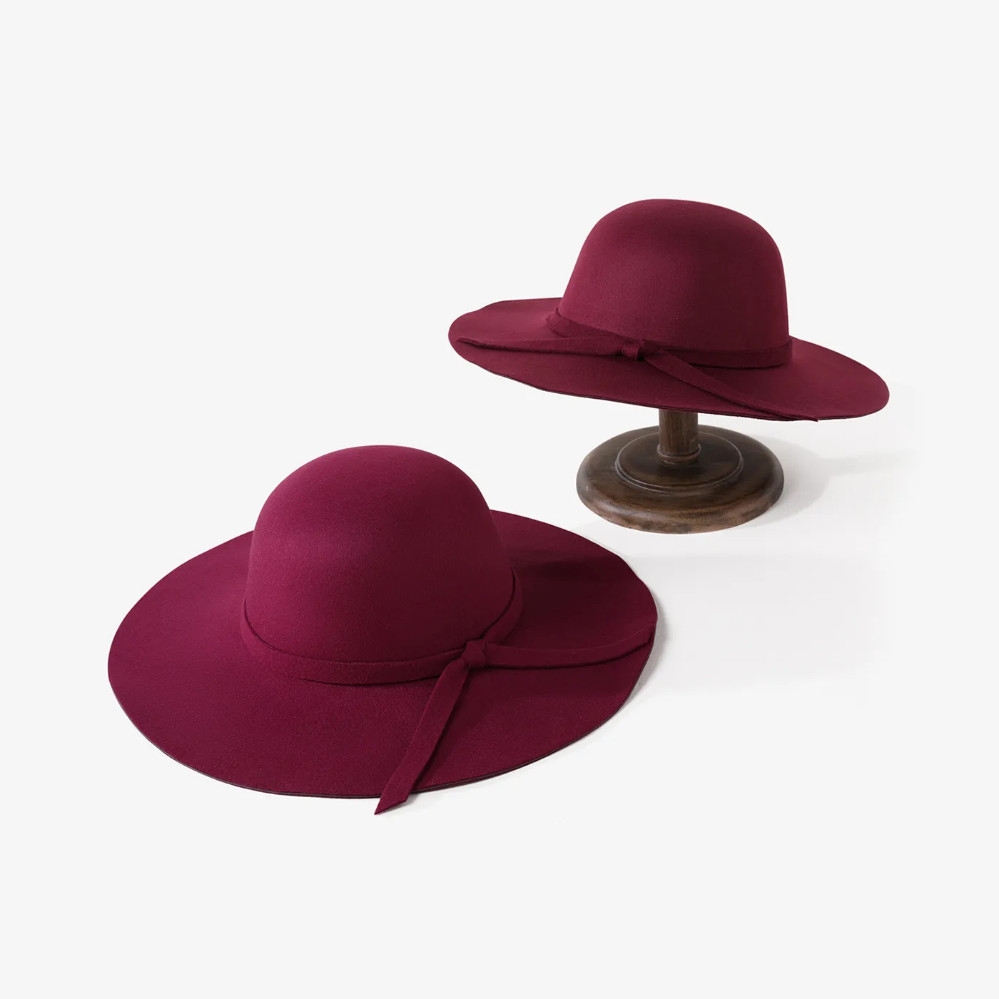 Mommy and Me Wool felt hat casual and versatile retro big brim hat suitable for autumn and winter
