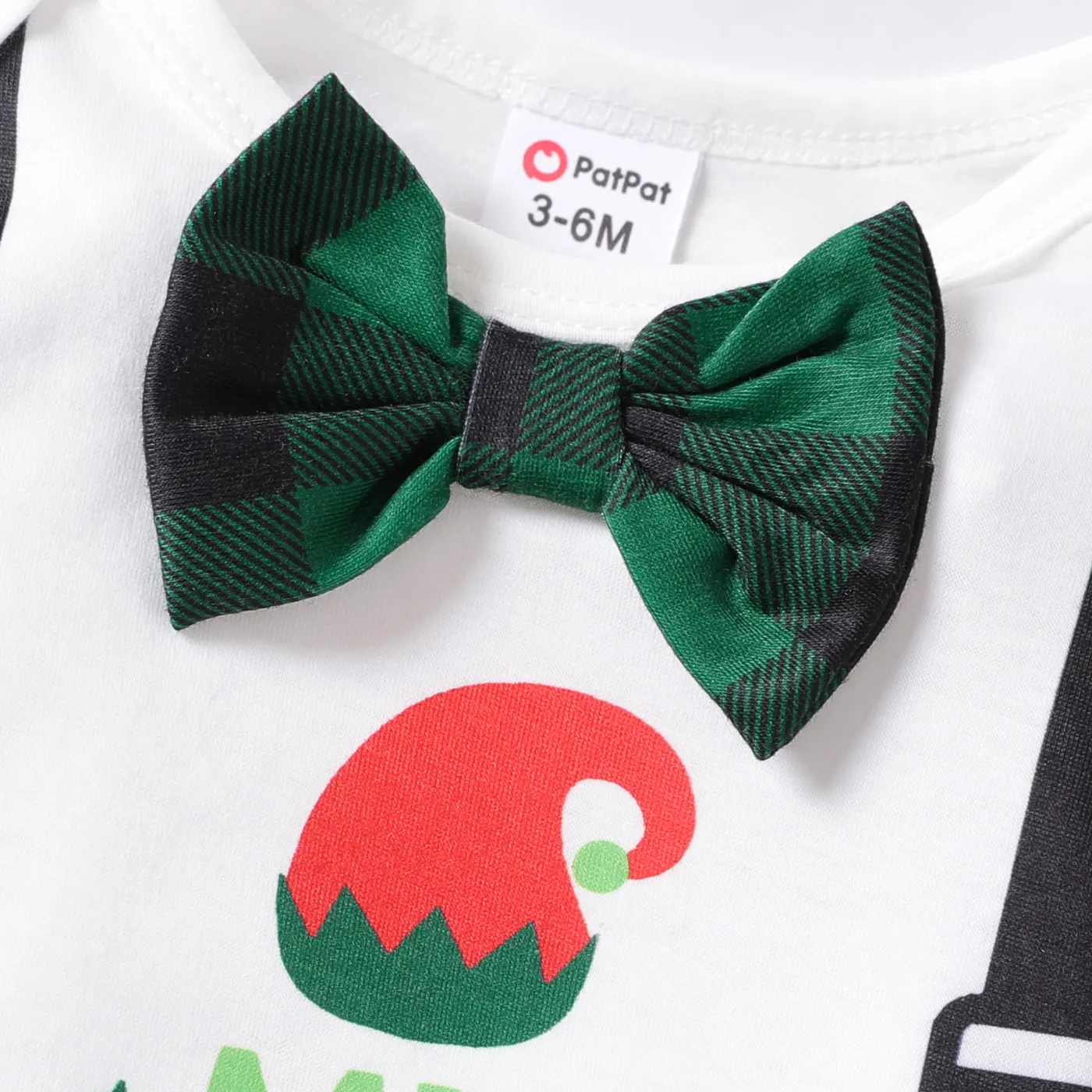3pcs Baby Boy Christmas Letter Pattern Long Sleeve Set with Hat White image 4