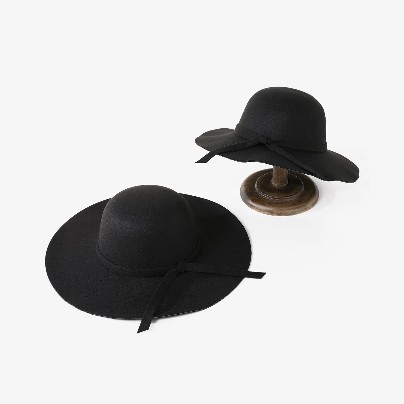 Mommy and Me Wool felt hat casual and versatile retro big brim hat suitable for autumn and winter  big image 1