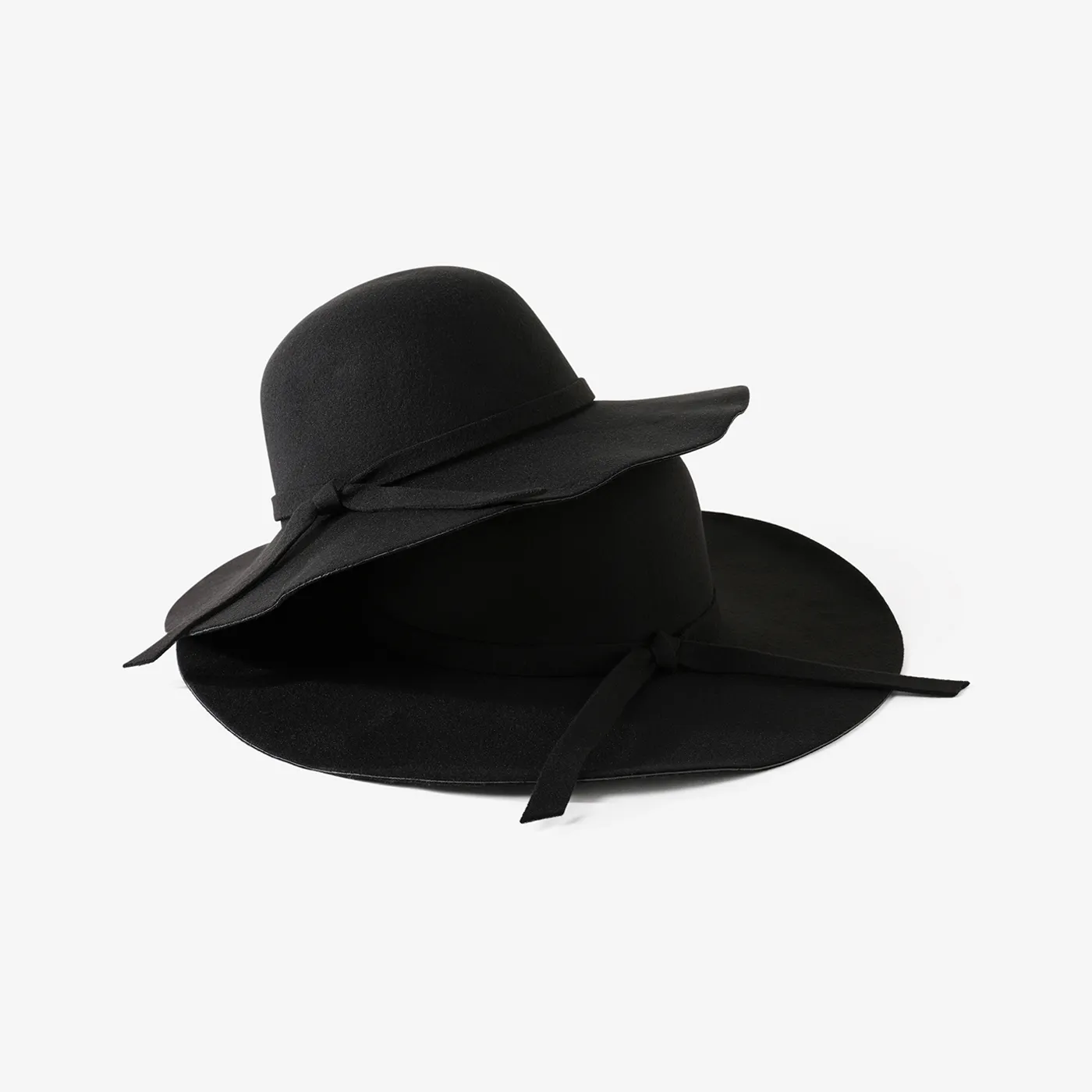 Mommy and Me Wool felt hat casual and versatile retro big brim hat suitable for autumn and winter  image 2