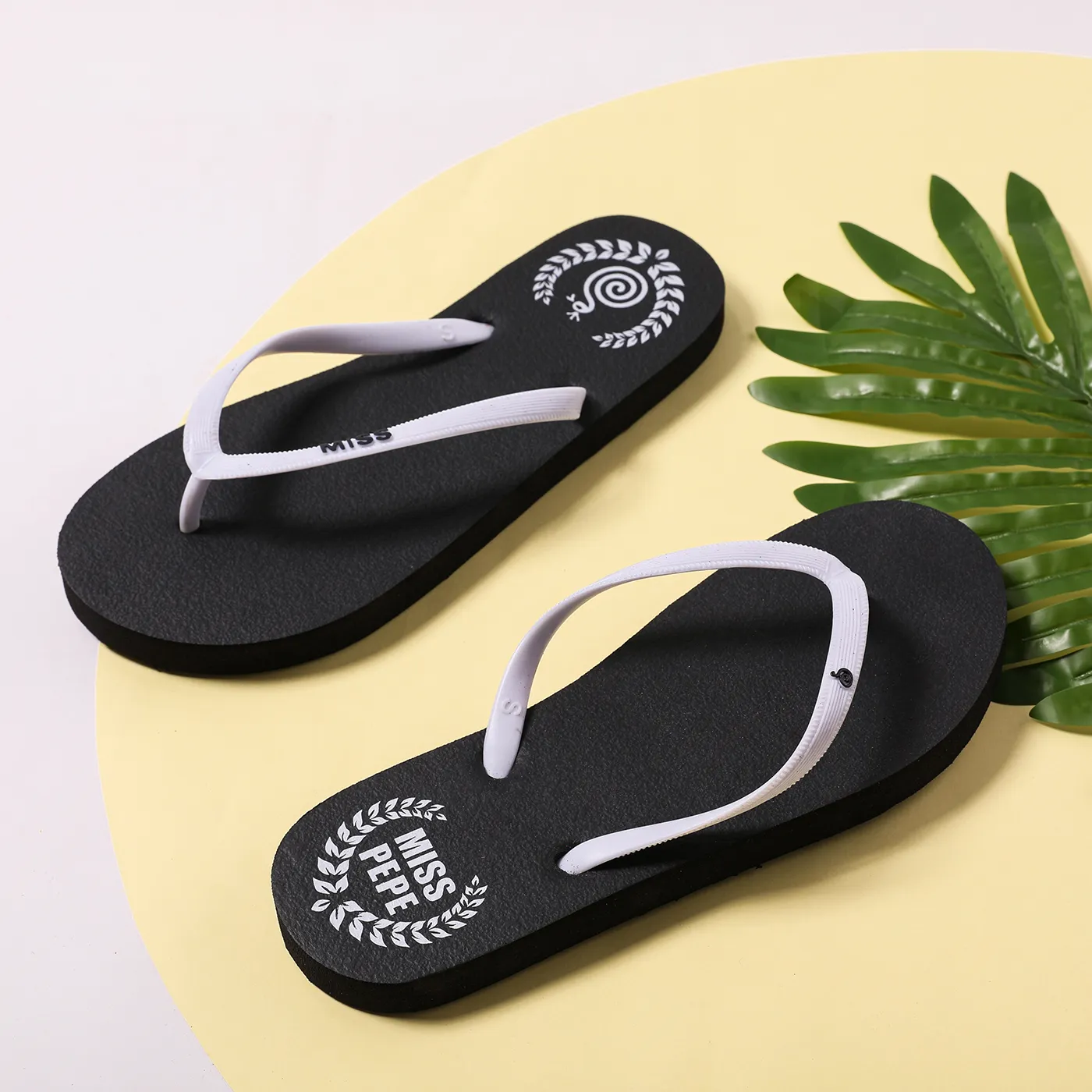 Women's Flip Flop Sandal Simple Graphic Shower Beach Pool Bathroom Non-slip Casual Flat Slides Black
