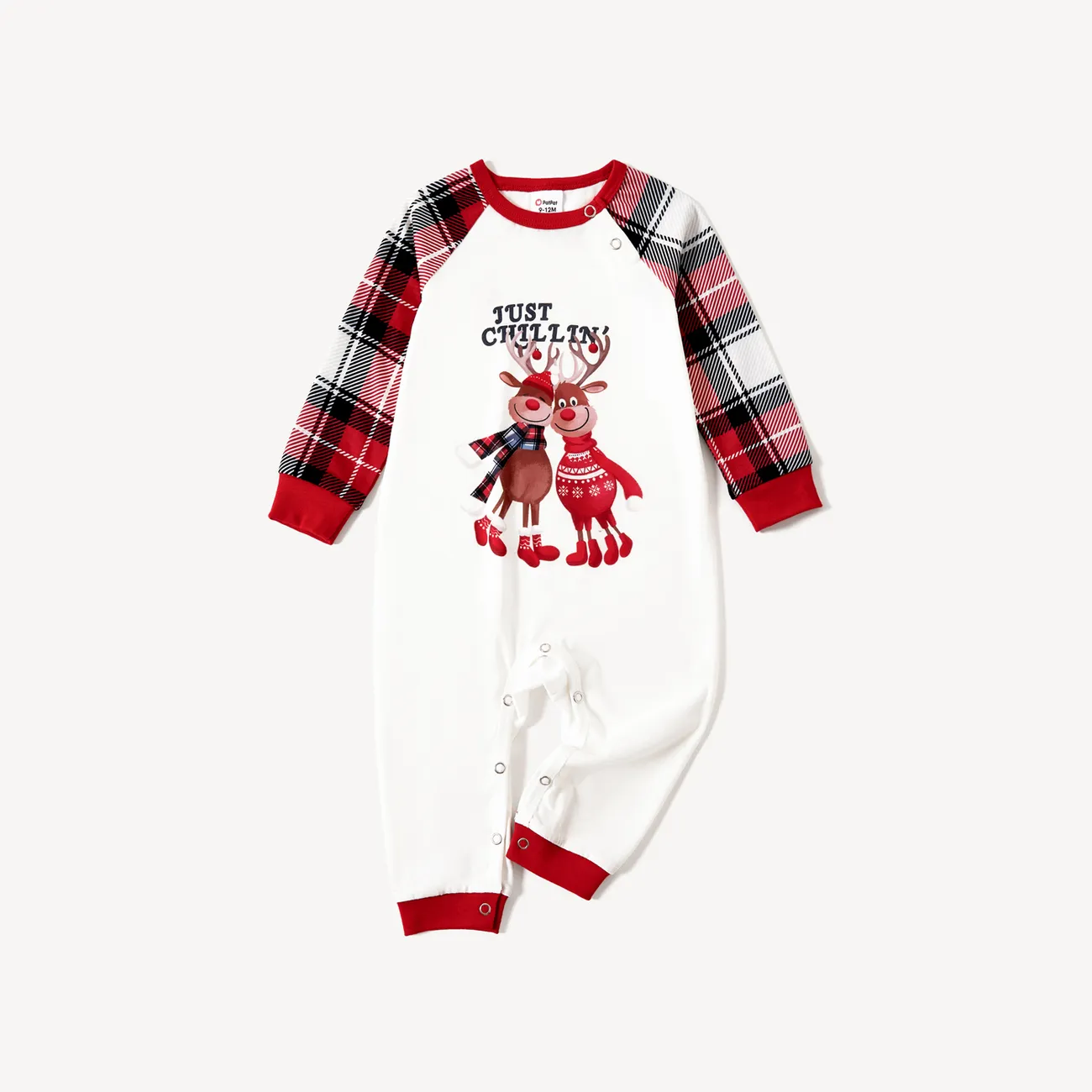 Christmas Family Matching Reindeer Print Long-sleeve Pajamas Sets(Flame Resistant) big image 1