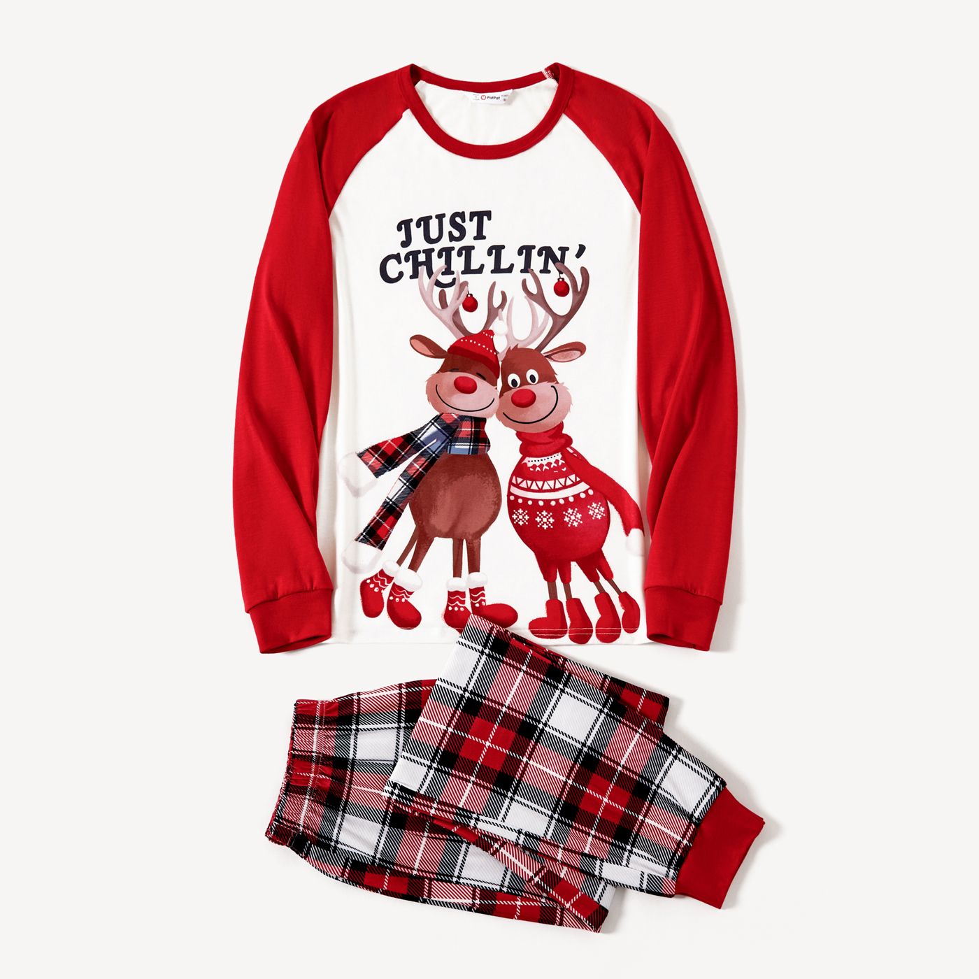 Christmas Family Matching Reindeer Print Long-sleeve Pajamas Sets(Flame Resistant)