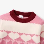 Toddler Girl Sweet Heart Pattern Sweater   image 5