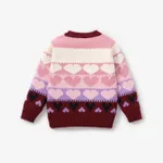 Toddler Girl Sweet Heart Pattern Sweater   image 2