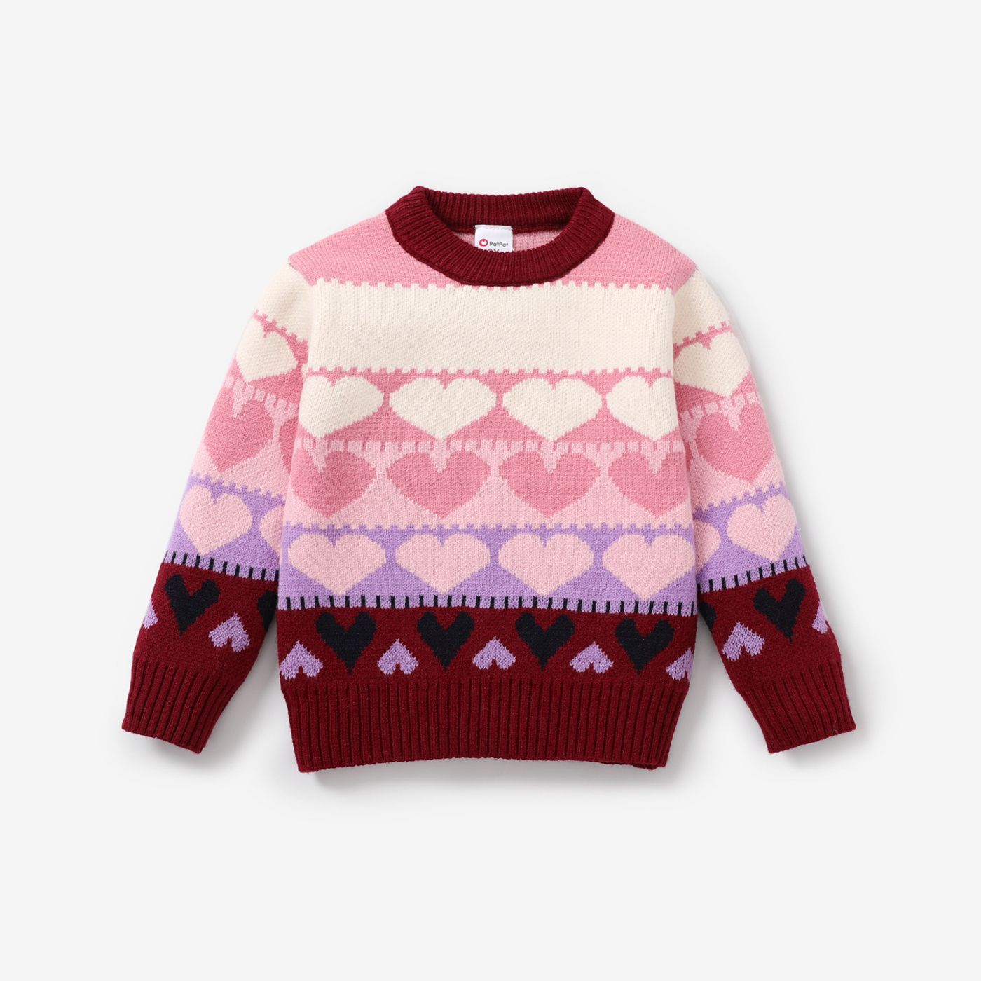 Toddler Girl Sweet Heart Pattern Sweater