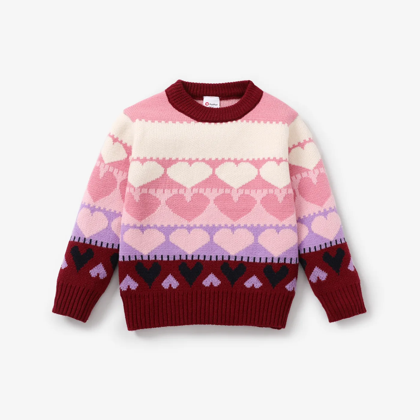 Toddler Girl Sweet Heart Pattern Sweater 