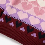 Toddler Girl Sweet Heart Pattern Sweater   image 3