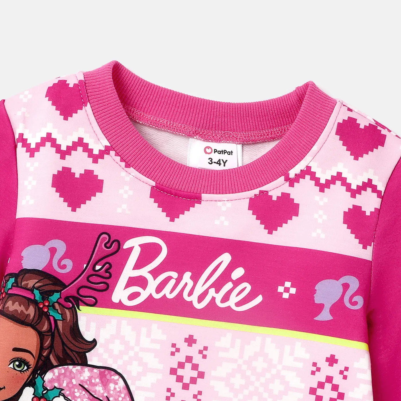 Barbie Toddler Girl Christmas Grass-green Ruffle Hem Long-sleeve Dress  image 4