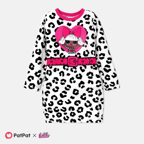 L.O.L. SURPRISE! Kid Girl Leopard Print Long-sleeve Dress