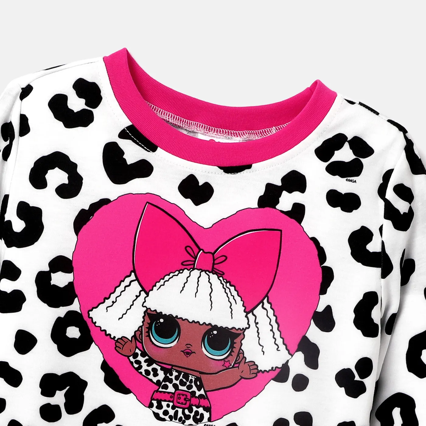 L.O.L. SURPRISE! Kid Girl Leopard Print Long-sleeve Dress Black/White image 4