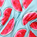 Baby Girl Allover Watermelon Print Pom Poms Design Sleeveless Romper  image 5