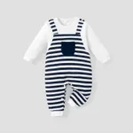 Baby Jungen Unechter Zweiteiler Lässig Langärmelig Baby-Overalls dunkelblau / weiß