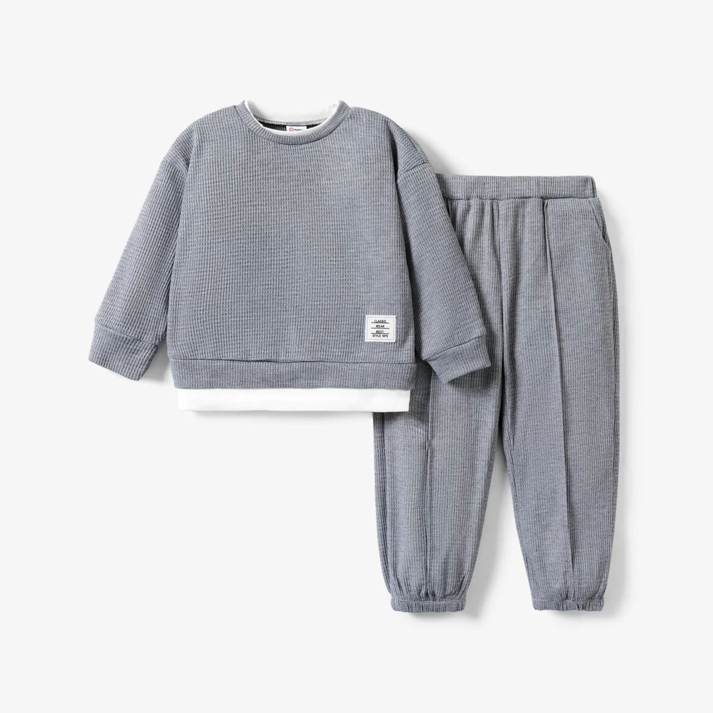 2PCS Toddler Boy Unique Fabric Stitching Stylish Set 