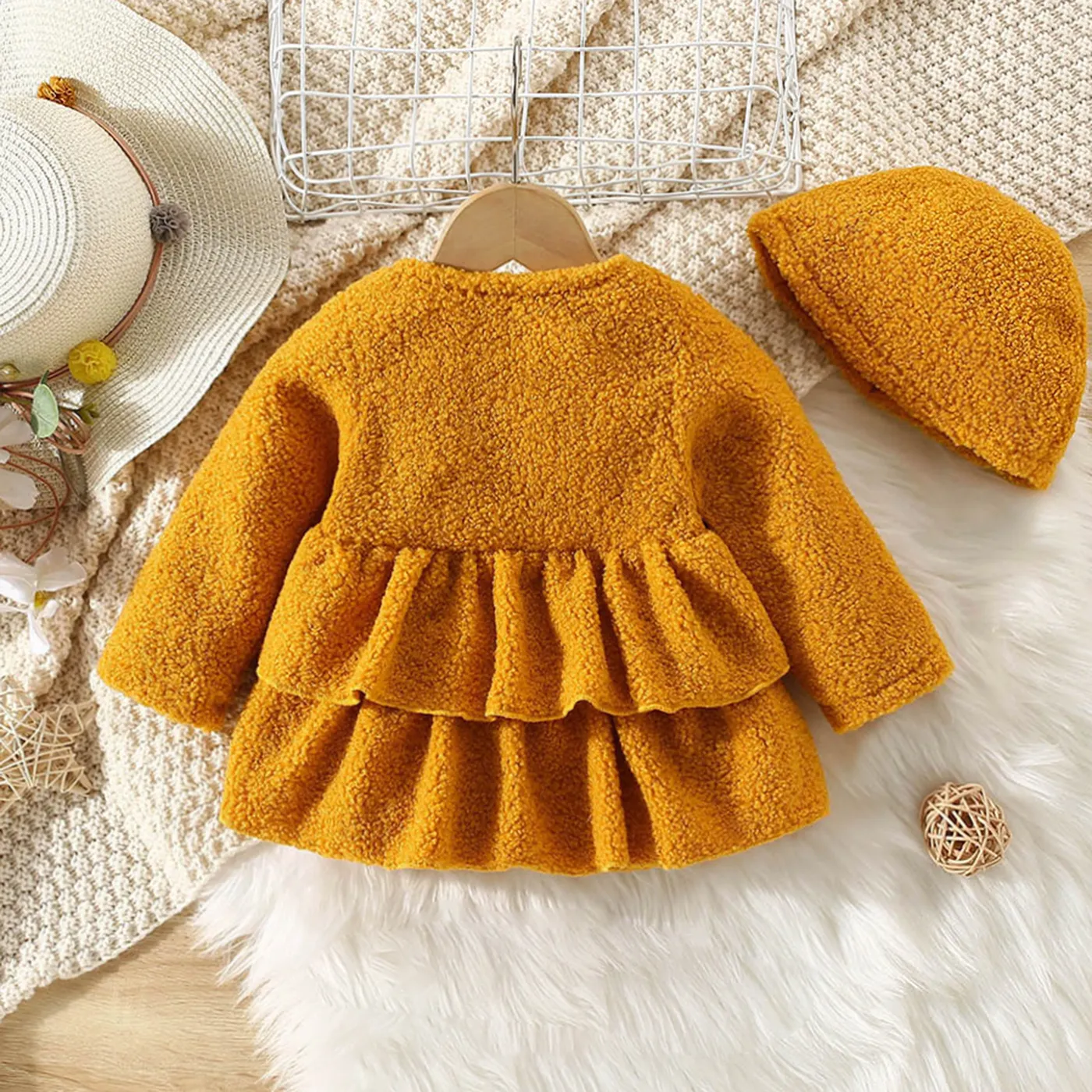 2PCS Baby Girl Sweet Multi-layered Coat & Jacket Set  image 2