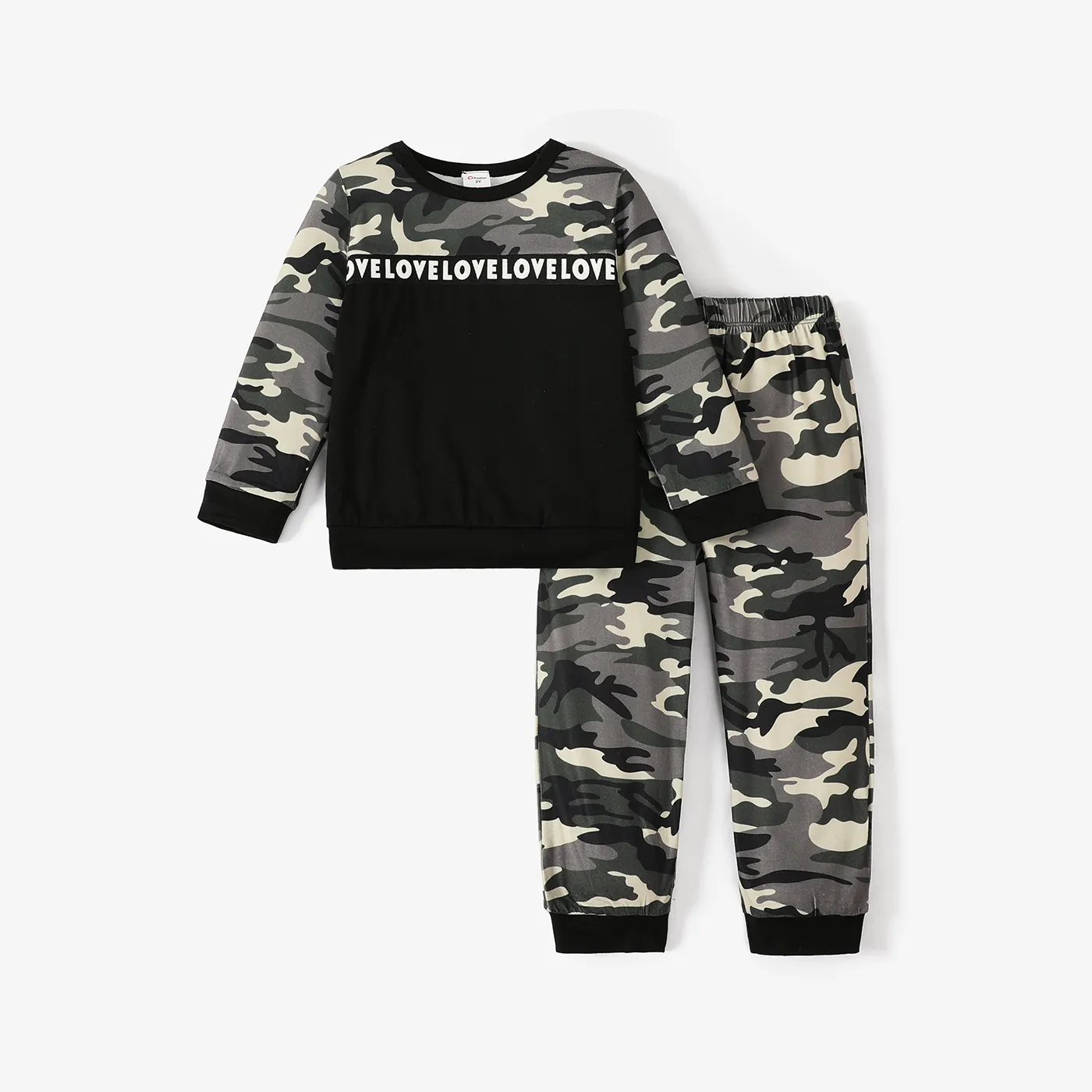 2pcs Toddler/Kid Boy Basic Camouflage Set Toddler Color block