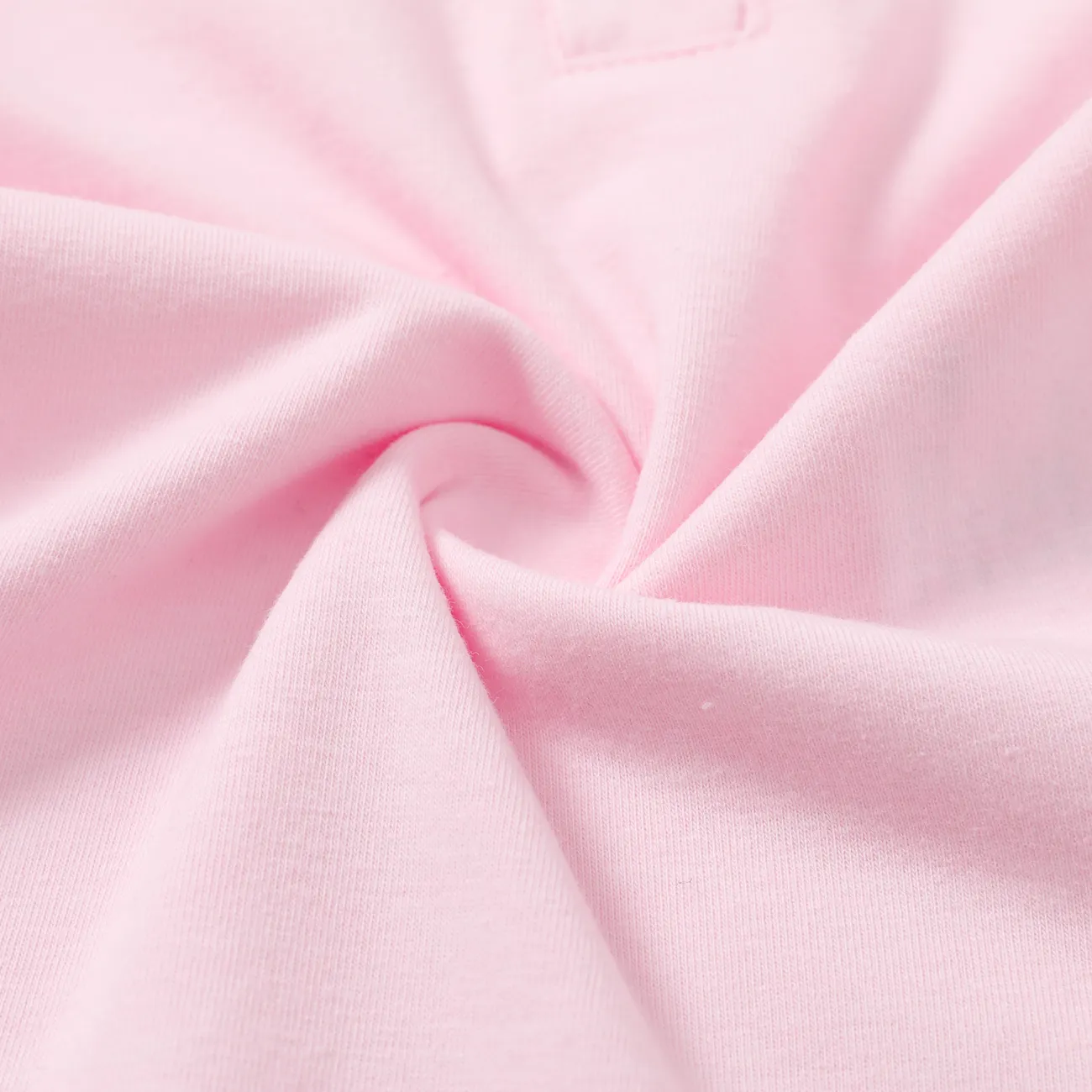 100% Cotton Baby Boy/Girl Cartoon Bear Embroidered Polo Collar Short-sleeve Romper Pink big image 1