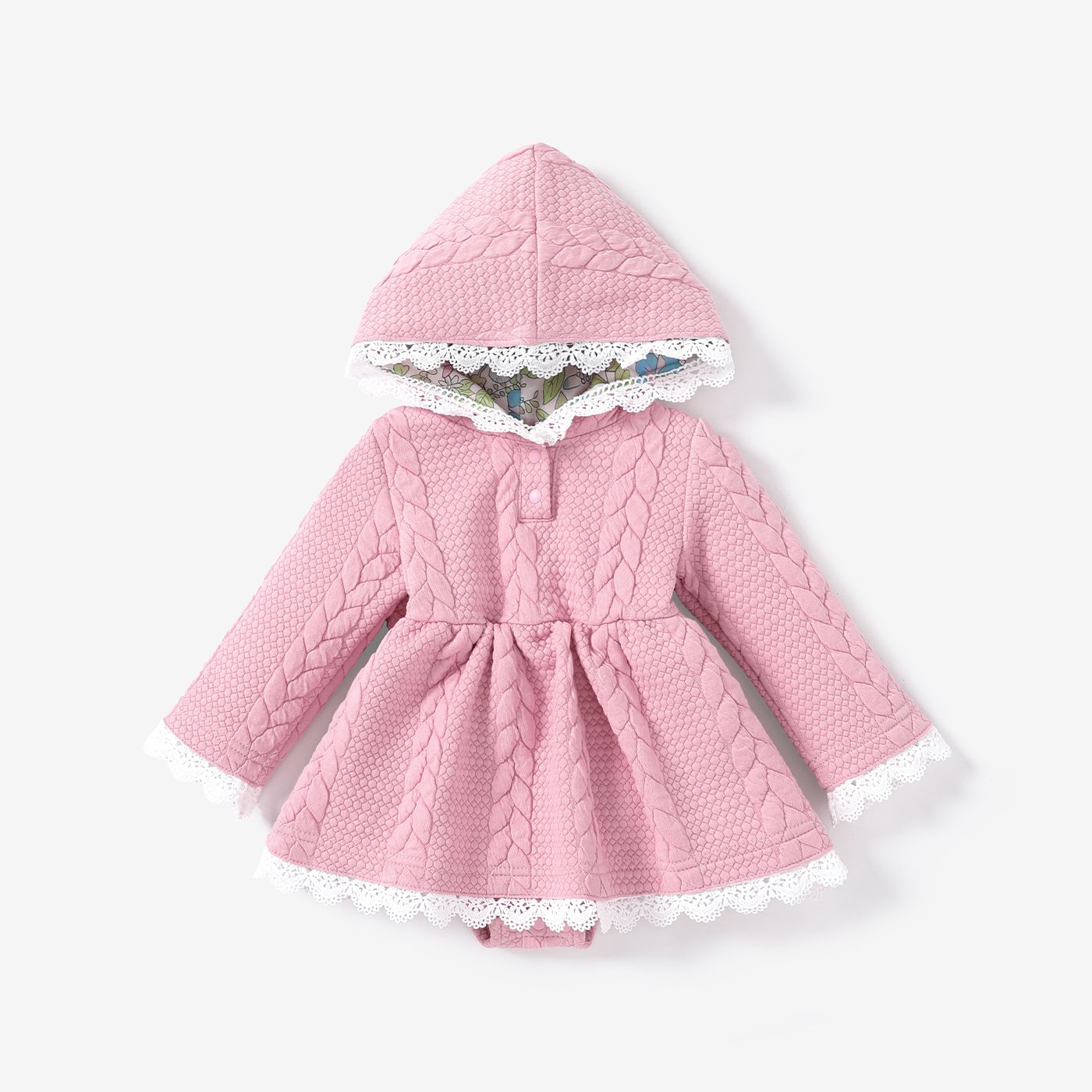 

Baby Girl Sweet Solid Color Long Sleeve Romper