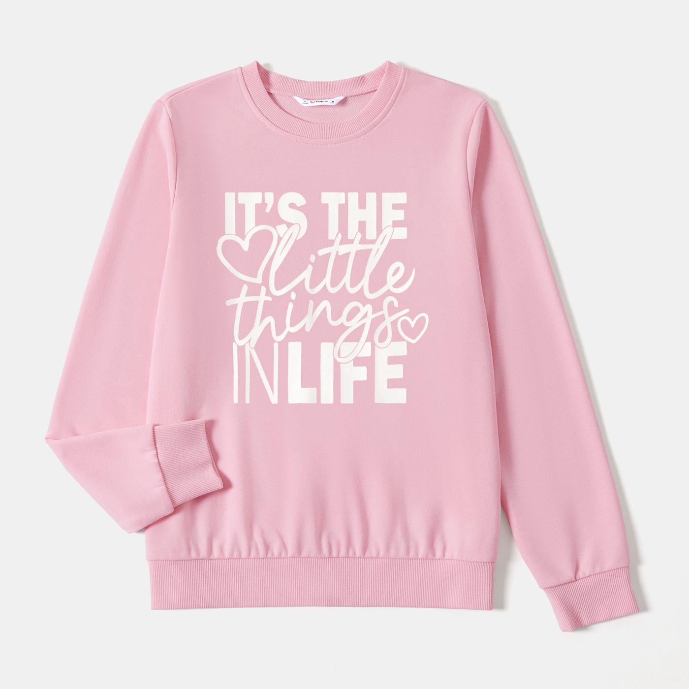 

Mommy and Me Cotton Pink Letters Print Long Sleeve Tops