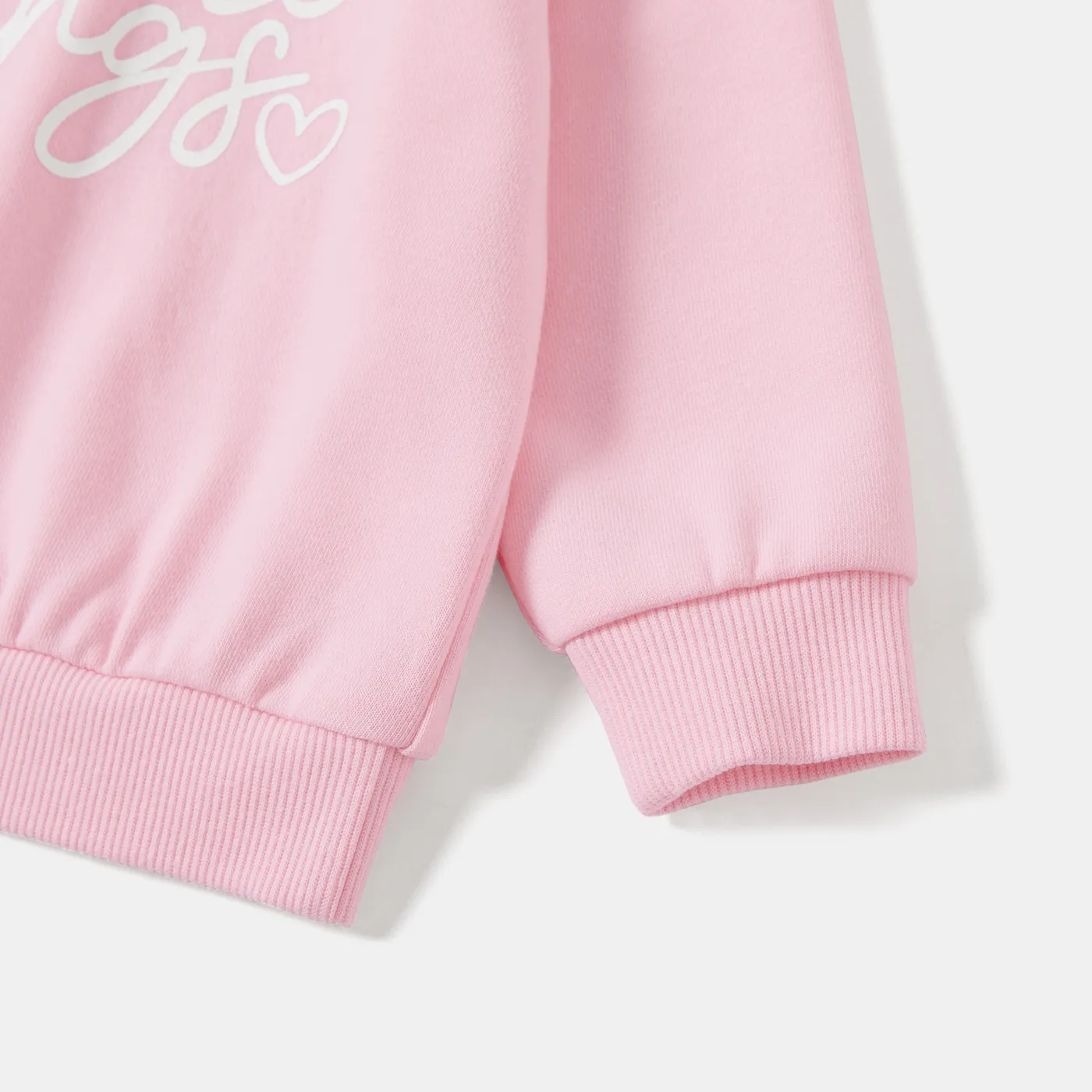 Mommy and Me Cotton Pink Letters Print Long Sleeve Tops  image 5