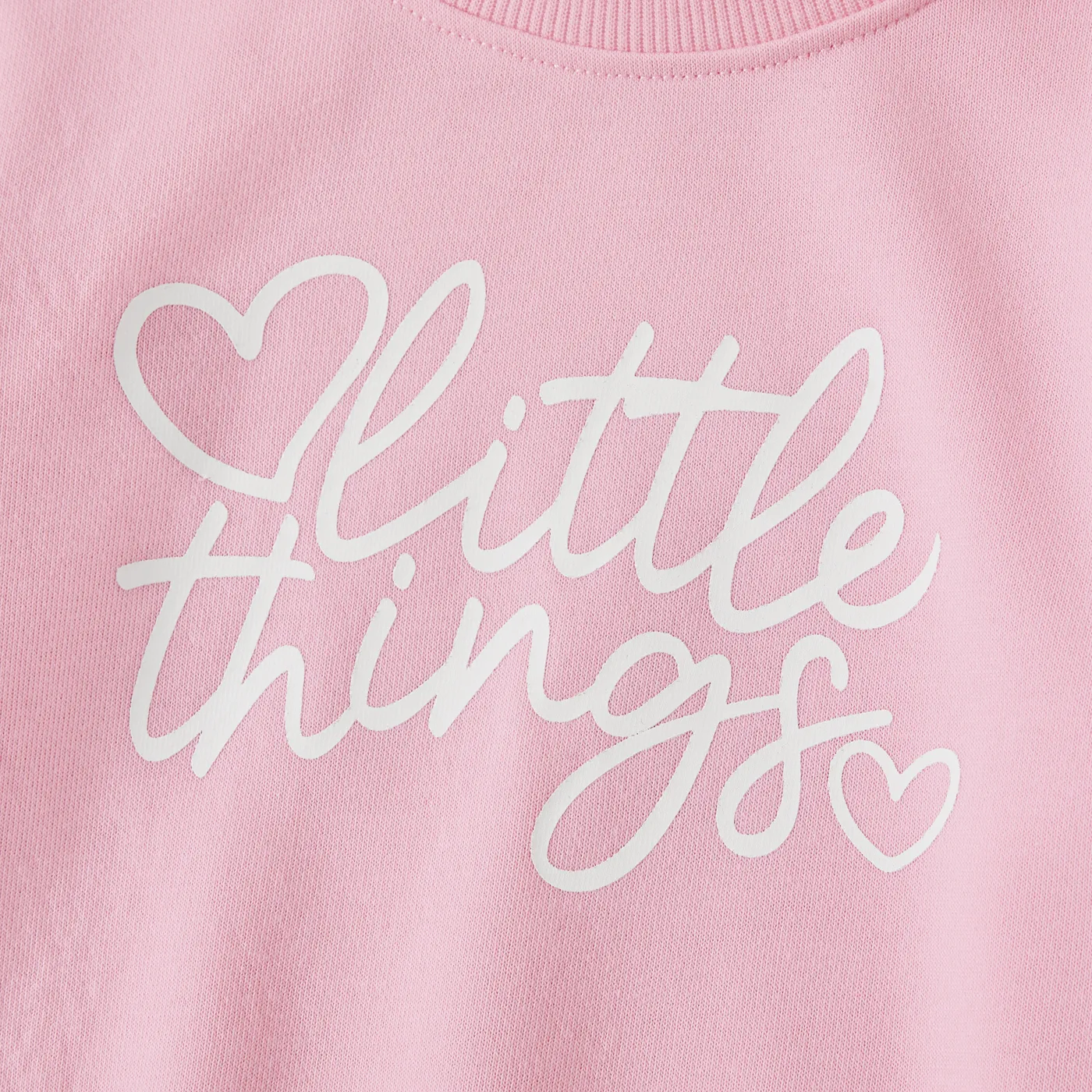 Mommy and Me Cotton Pink Letters Print Long Sleeve Tops  image 4
