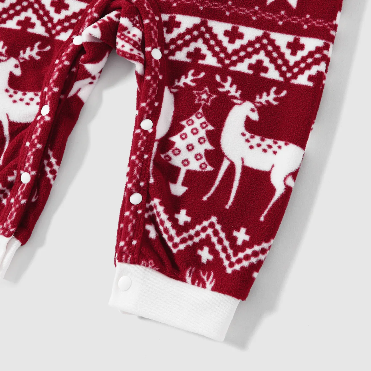 Christmas Family Matching Festival All-over Print Long-sleeve Pajamas Sets(Flame resistant) Burgundy big image 1