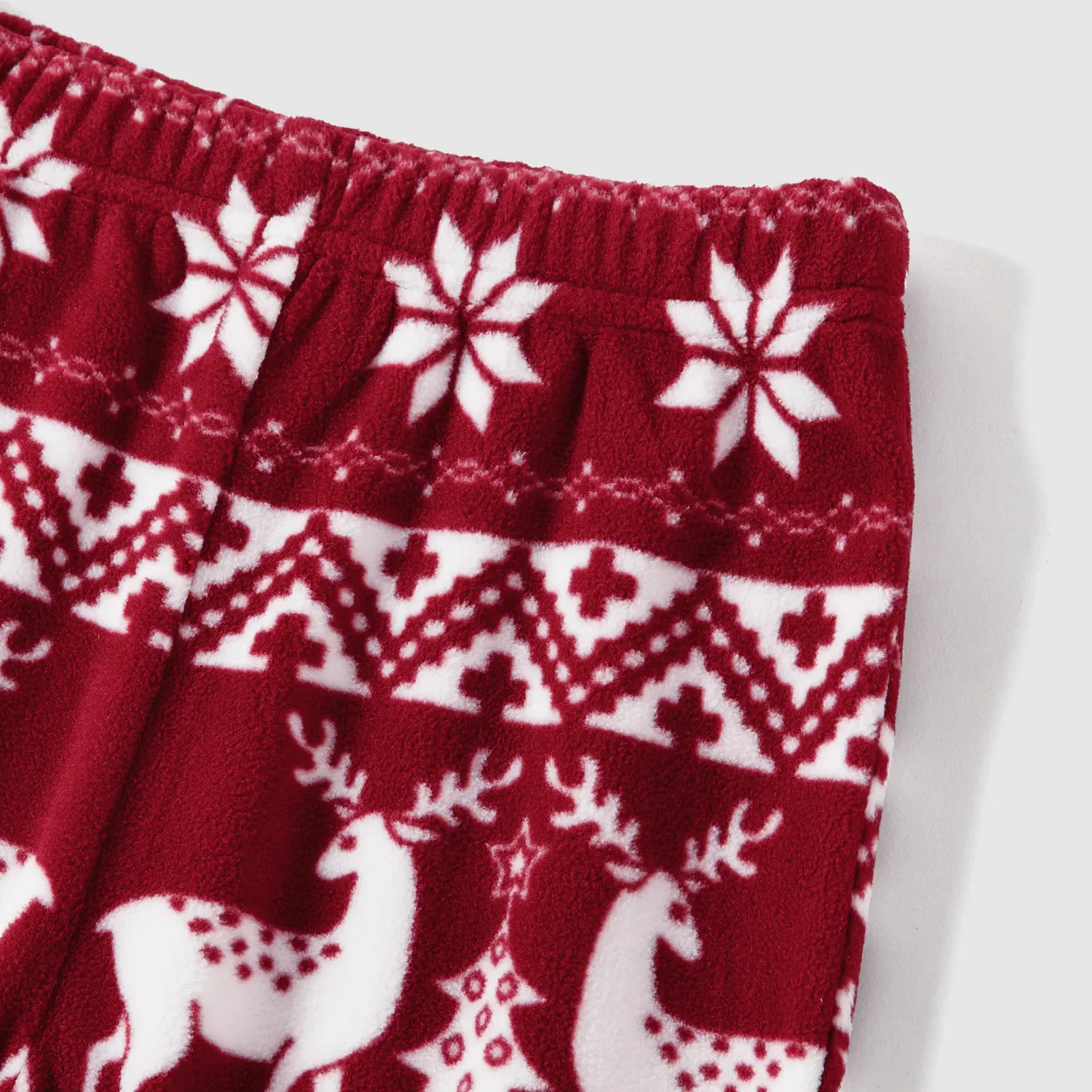 Christmas Family Matching Festival All-over Print Long-sleeve Pajamas Sets(Flame resistant) Burgundy big image 1