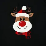 Christmas Family Matching Cartoon Reindeer Patch Long-sleeve Tops  image 5