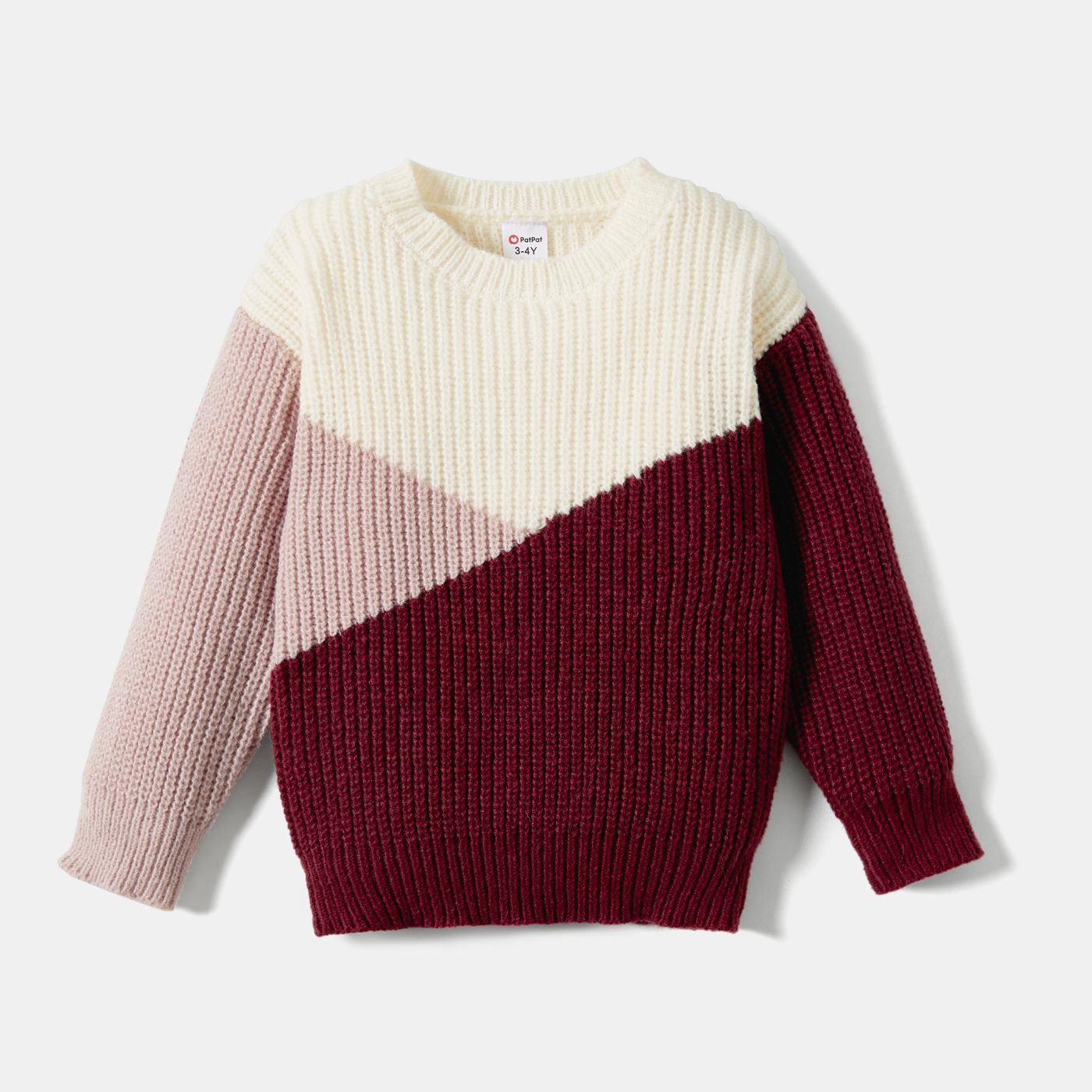 

Family Matching Colorblock Long-sleeve Knitted Sweater