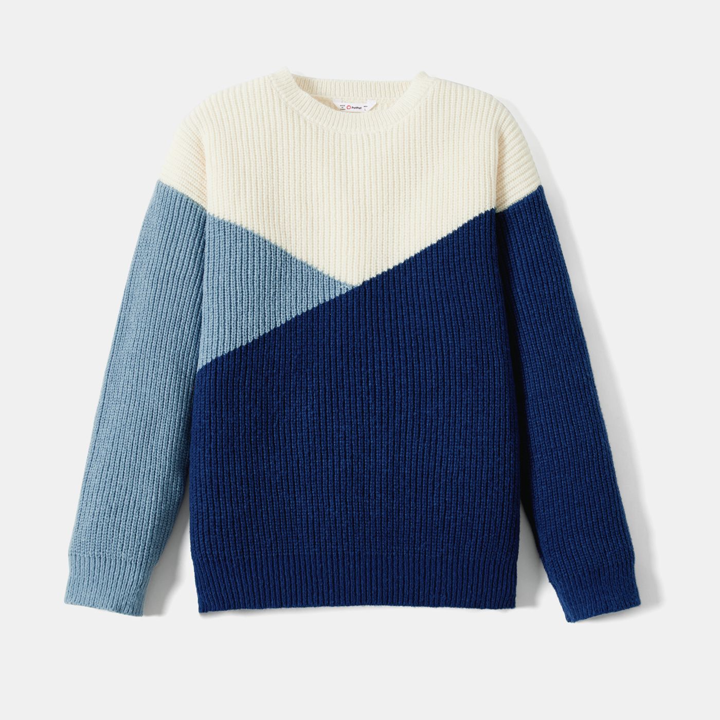 

Family Matching Colorblock Long-sleeve Knitted Sweater