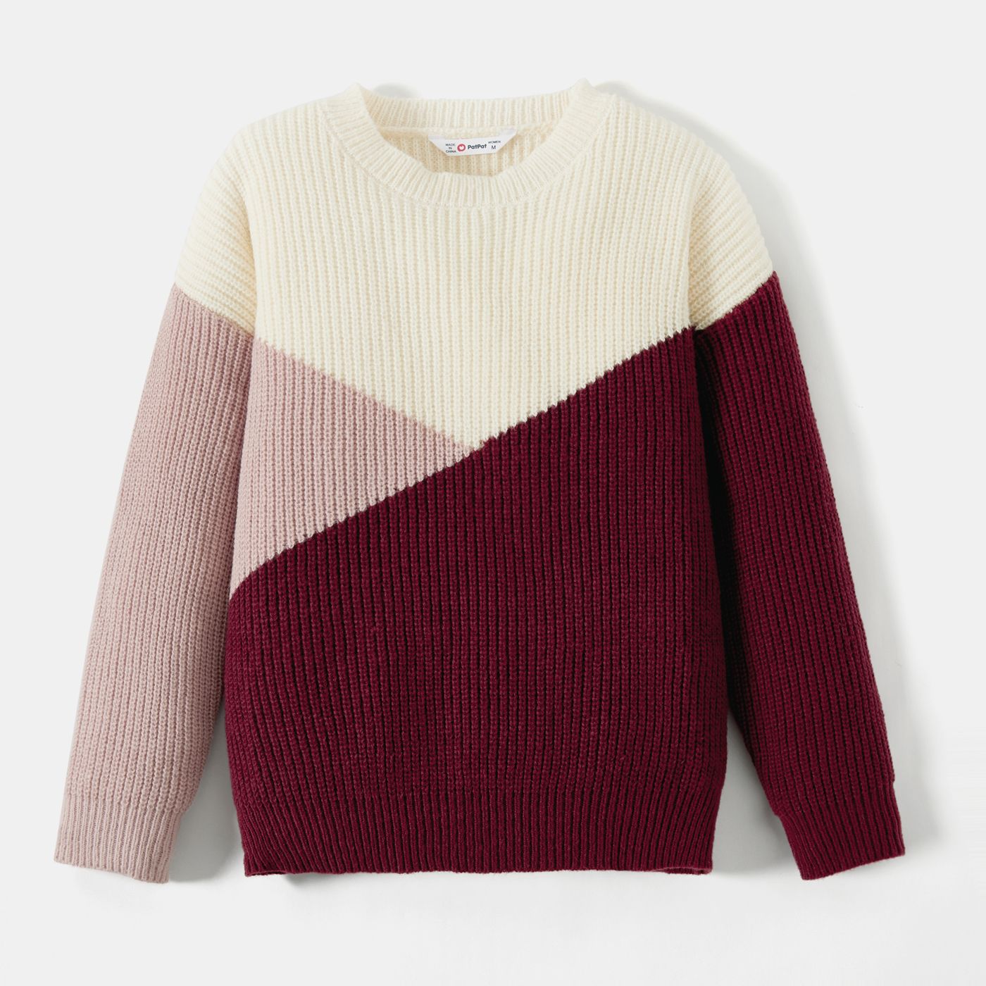

Family Matching Colorblock Long-sleeve Knitted Sweater