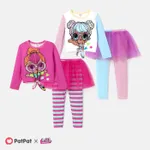L.O.L. SURPRISE! Toddler Girl Cosplay Print T-shirt and Mesh Overlay Leggings Sets Multi-color image 2