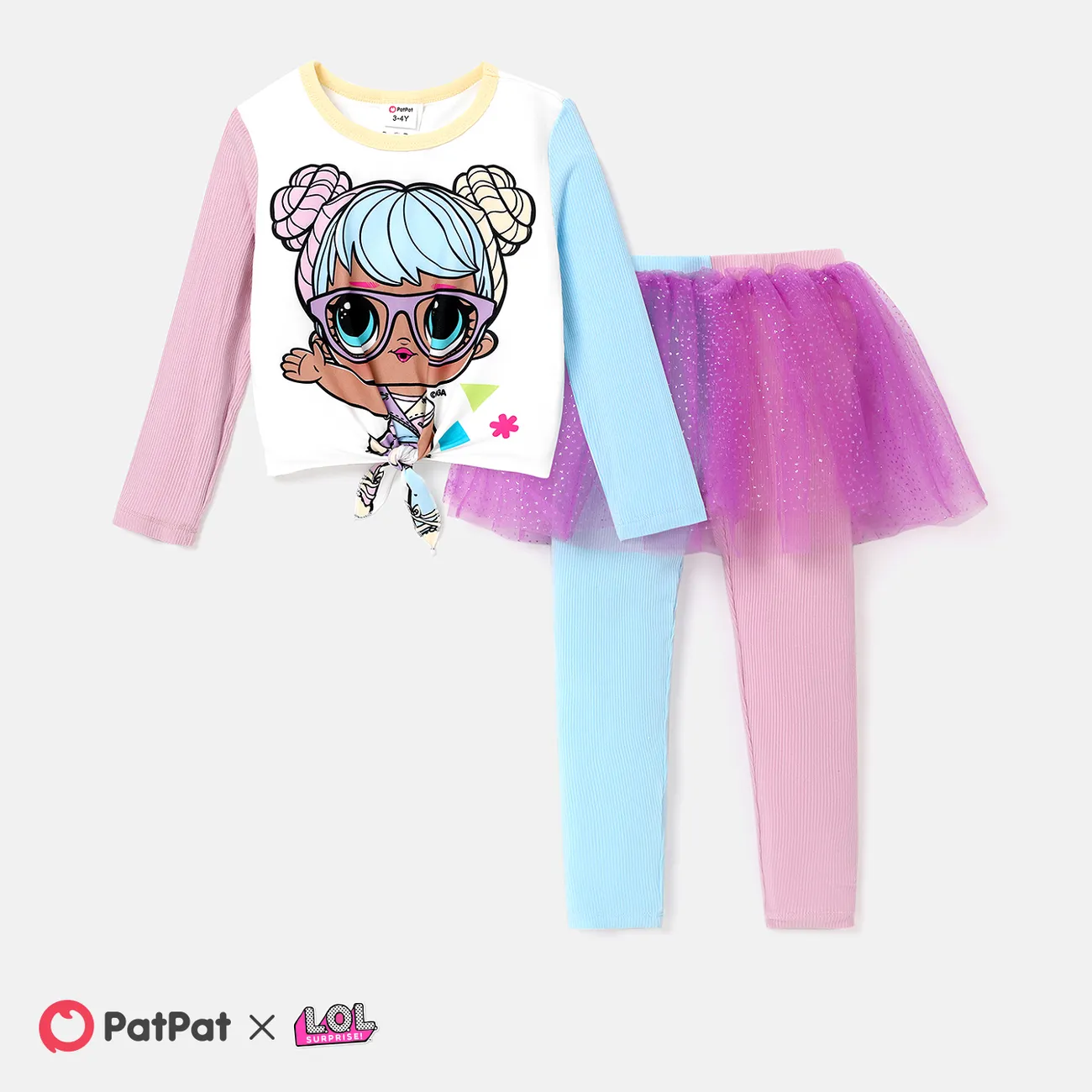 L.O.L. SURPRISE! Toddler Girl Cosplay Print T-shirt and Mesh Overlay Leggings Sets Multi-color big image 1