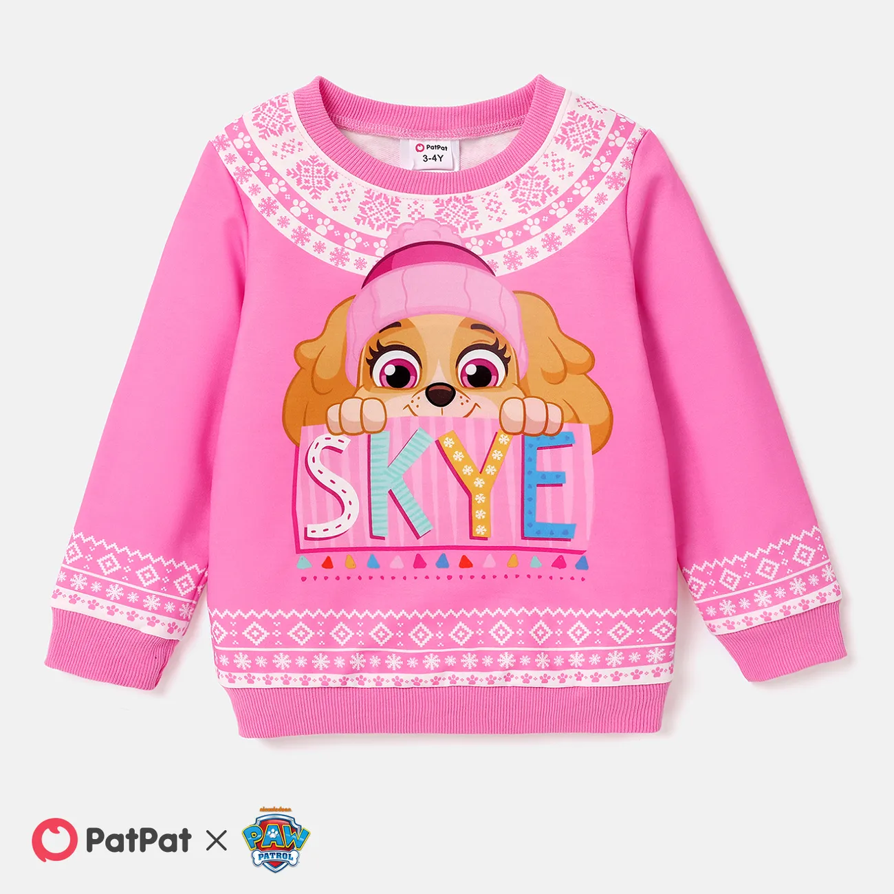 PAW Patrol Toddler Girl/Boy Christmas Snowflake Print Sweatshirt  big image 1