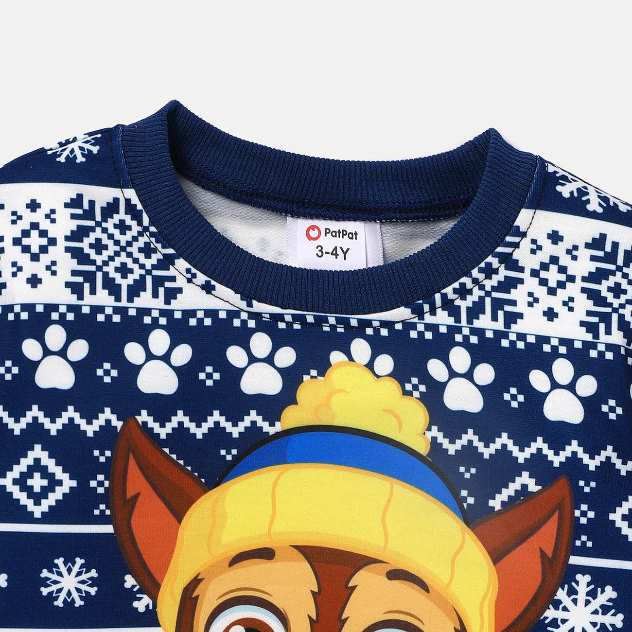 PAW Patrol Toddler Girl/Boy Christmas Snowflake Print Sweatshirt Deep Blue big image 1