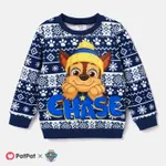 PAW Patrol Toddler Girl/Boy Christmas Snowflake Print Sweatshirt Deep Blue