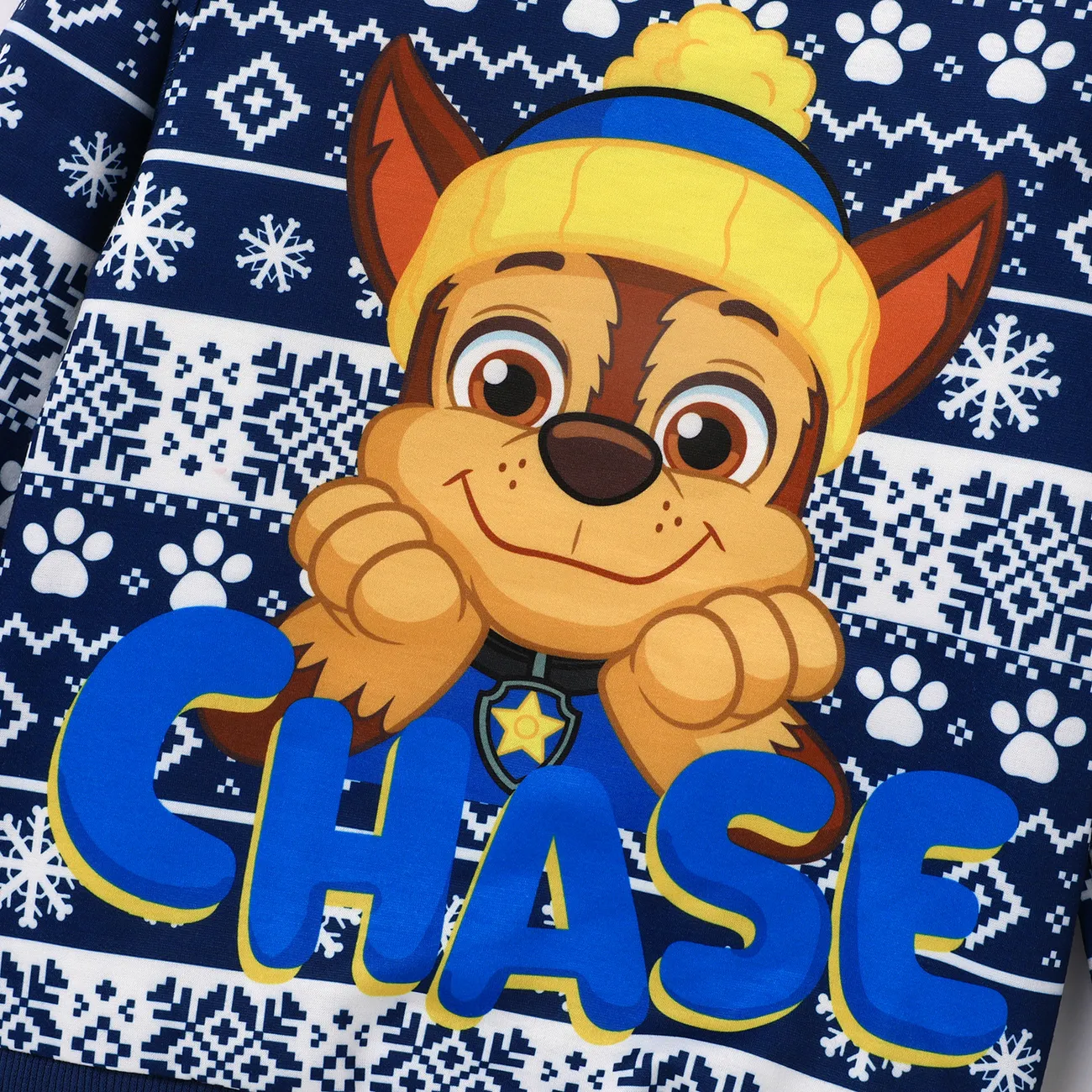 PAW Patrol Toddler Girl/Boy Christmas Snowflake Print Sweatshirt Deep Blue big image 1