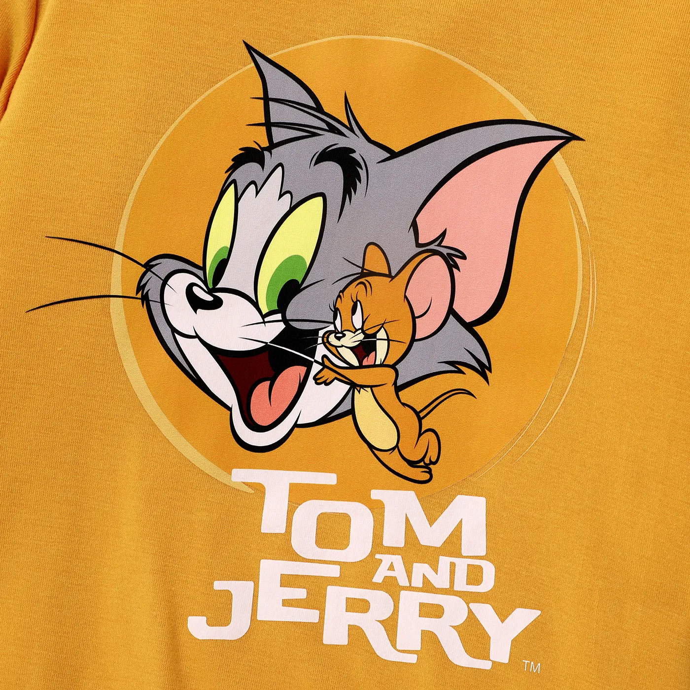 Tom and Jerry Toddler Boy Letter Print Yellow Hoodie Sweatshirt  image 3