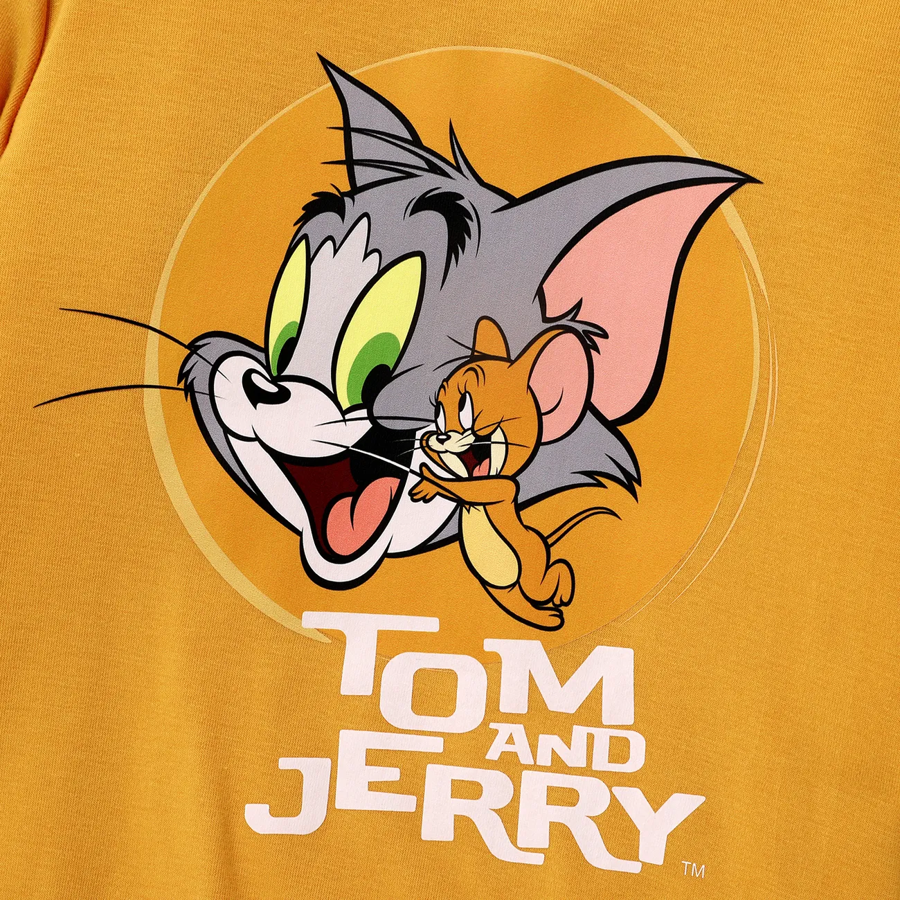 Tom and Jerry هوديس 2 - 6 سنوات رجالي بغطاء للرأس نقش حيوانات الأصفر big image 1