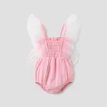 Baby Girl Wings Decor Smocked Bodysuit Pink
