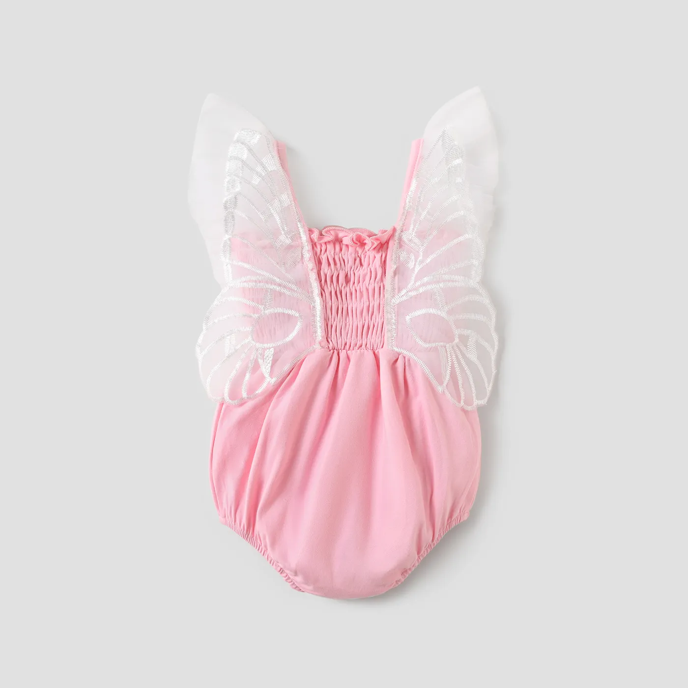 Baby Girl Wings Decor Smocked Bodysuit  image 2