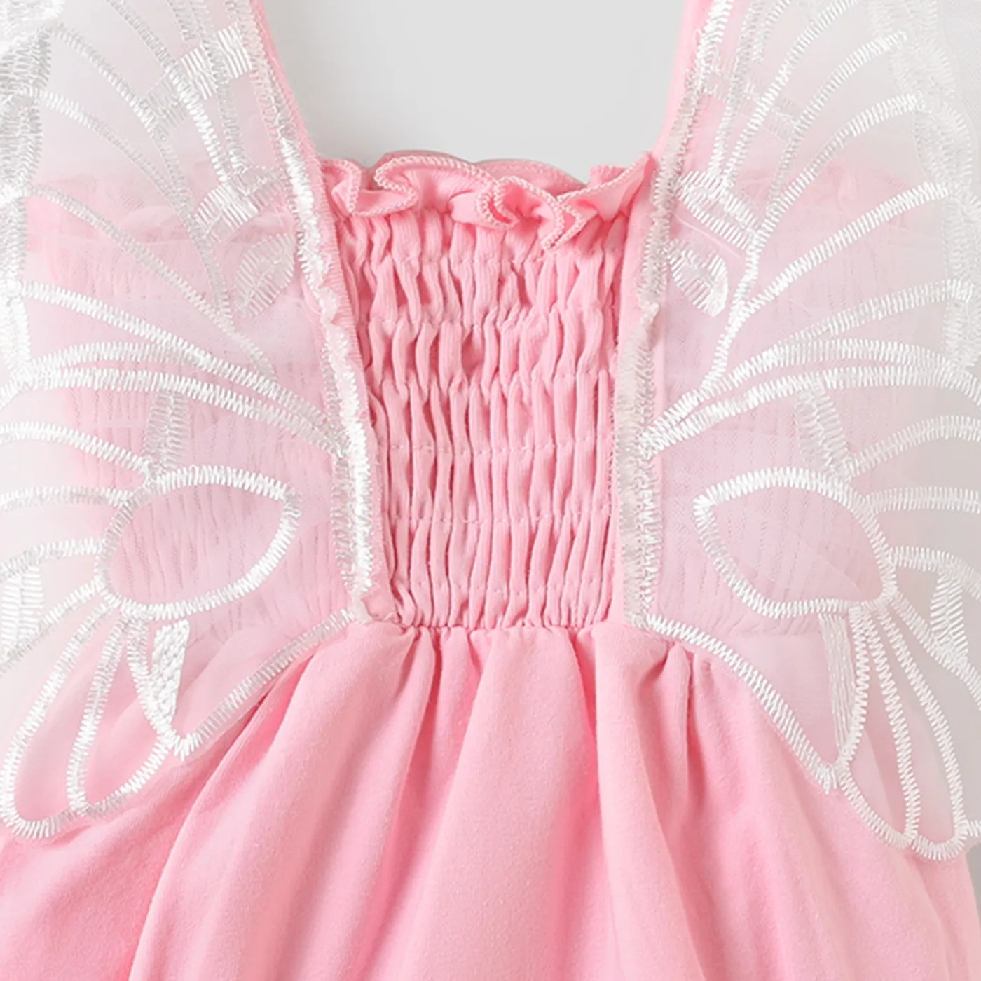 Baby Girl Wings Decor Smocked Bodysuit  image 3